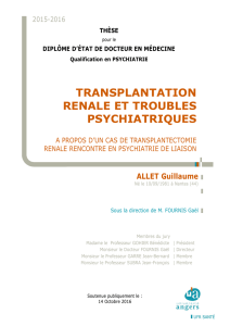 transplantation renale et troubles psychiatriques - DUNE