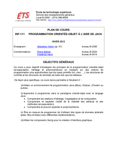 PLAN DE COURS INF-111 PROGRAMMATION ORIENTÉE