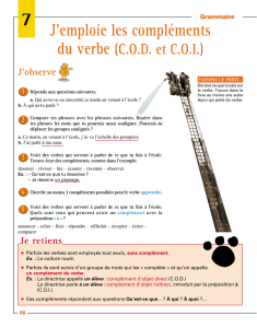 J`emploie les compléments du verbe - Hachette