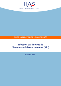 Infection par le virus de l`immunodéficience humaine (VIH).