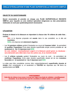 check-list plaies - Fondation SOPHIA