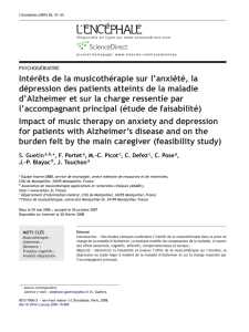 Intérêts de la musicothérapie sur l`anxiété, la dépression des