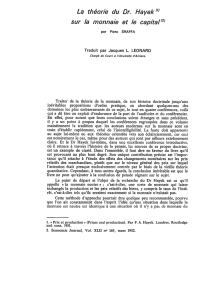 La théorie du Dr. Hayek sur la monnaie et le capital par P. Sraffa