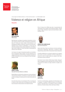 Violence et religion en Afrique - Graduate Institute of International
