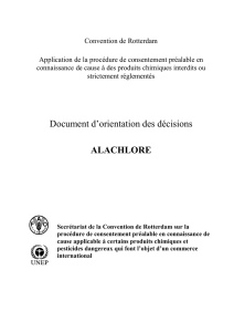 Document d`orientation des décisions ALACHLORE