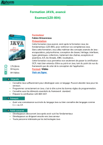 Formation JAVA, avancé Examen(1Z0-804)