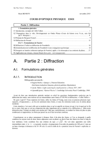 Poly Optique Physique Chapitre Diffraction