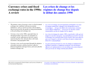 Currency crises and fixed exchange rates in the