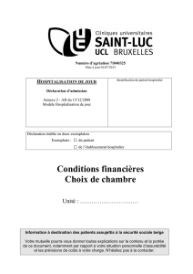 Déclaration d`admission - Cliniques universitaires Saint-Luc