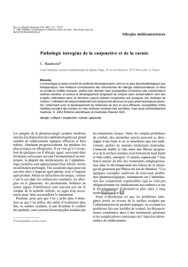 Pathologie iatrogène de la conjonctive et de la cornée