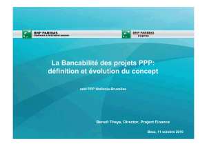 La Bancabilité des projets PPP: définition et évolution du concept