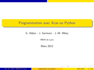 Programmation avec Xcas ou Python