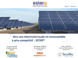 Vers une électricité locale et renouvelable à prix compétitif : ESTER®