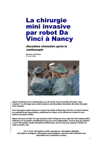 La chirurgie mini invasive par robot Da Vinci à Nancy