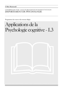 Applications de la Psychologie cognitive