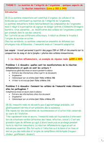 Le maintien de l`intégrité de l`organisme : quelques aspects de la