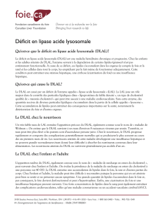 Déficit en lipase acide lysosomale (DLAL)