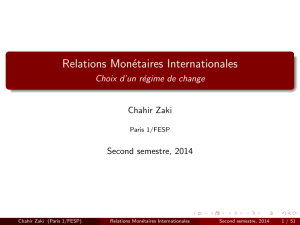 Relations Monétaires Internationales