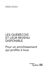 Budget 2012-2013 - Les québécois et leur revenu disponible