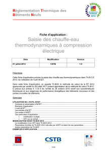 Saisie des chauffe-eau thermodynamiques à compression électrique