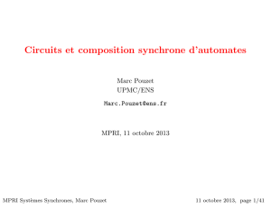Circuits et composition synchrone d`automates