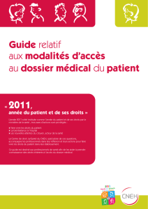 Guide relatif aux modalités d`accès au dossier médical du patient