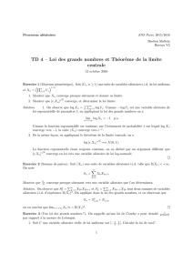 TD 4 – Loi des grands nombres et Théorème de la limite centrale