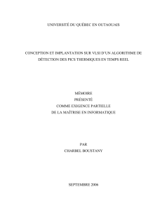 Design et implémentation sur un circuit VLSI d`un algorithme de