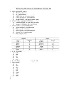Écrire les noms et les formules de composés binaires ioniques (p