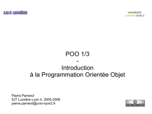 POO 1/3 - Introduction à la Programmation Orientée Objet