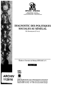 DIAGNOSTIC DES POLITIQUES SOCIALES AU SÉNÉGAL