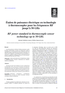 Étalon de puissance électrique en technologie à thermocouples