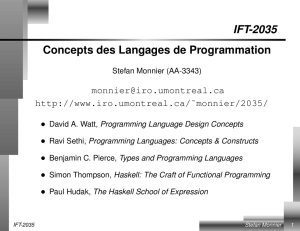 IFT-2035 Concepts des Langages de Programmation