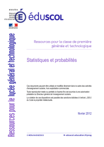 Statistiques et probabilités - Ministère de l`éducation nationale