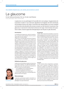 Le glaucome - Swiss Medical Forum