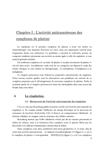 Chapitre I: L`activité anticancéreuse des complexes de platine