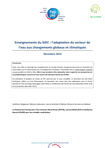 Enseignements du GIEC - Partenariat Français pour l`Eau