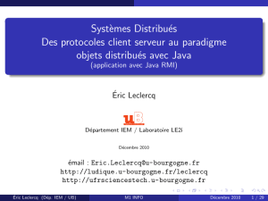 application avec Java RMI - Serveur pédagogique UFR Sciences et