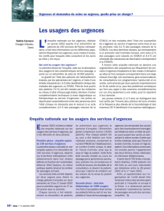 Les usagers des urgences - Haut Conseil de la santé publique