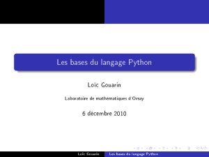 Les bases du langage Python