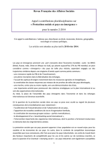 Revue Française des Affaires Sociales Appel à contributions