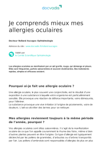 Je comprends mieux mes allergies oculaires