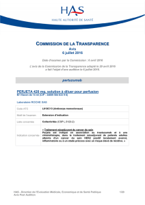 Avis de la Commission de la Transparence du 06-07-2016
