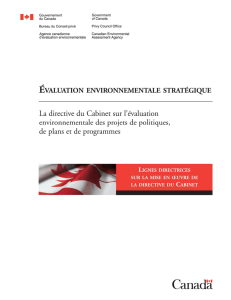 Directive du Cabinet sur l`évaluation environnementale