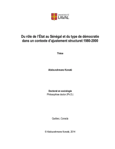 Du rôle de l`État au Sénégal et du type de démocratie dans un