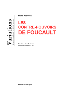 Les Contre-Pouvoirs de Foucault - VARIATIONS