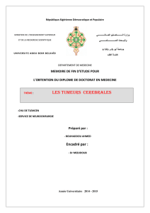 les tumeurs cerebrales - DSpace à Université abou Bekr Belkaid