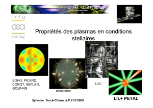 Propriétés des plasmas en conditions stellaires