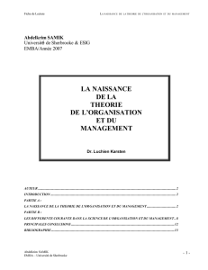 Fiche Lecture Theorie Organisation