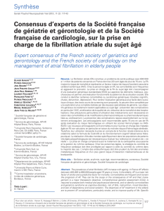 Consensus d`experts de la Société franc¸aise de